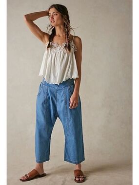 Free People We The Free Lunan Crop Harem Jeans Size S Dragonfly
